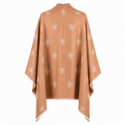 Beige Bee Print Reversible Wrap Cape for Women - LIGHT BEIGE AND CREAM - Heritage Of Scotland -