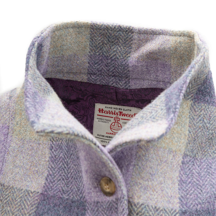 Belted Cape Harris Tweed Purple Square Tartan - Heritage Of Scotland - PURPLE SQUARE TARTAN