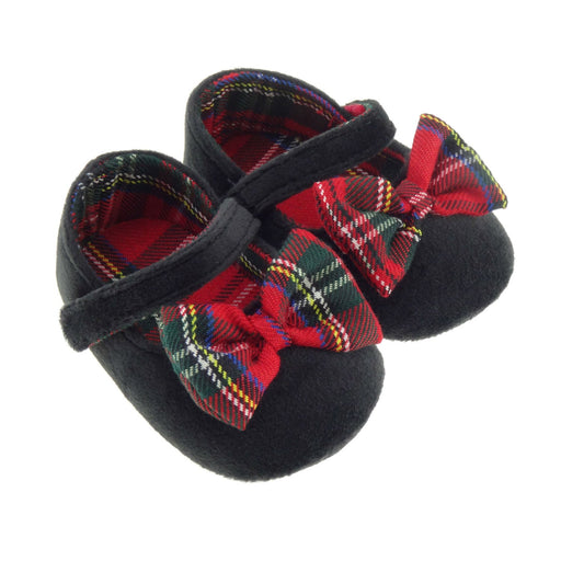 Black Velour Bootee With Red Trim - Heritage Of Scotland - NA