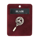 Blair Clan Badge, Kilt Pin, Lapel Pin, Cufflinks, Keyring/Key Fob & Gift Set — Fine Pewter by Art Pewter — Made in Scotland (Shiny Finish) - Heritage Of Scotland - Lapel Pin