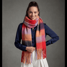 Blanket Scarf Pink/Grey Check - Heritage Of Scotland -