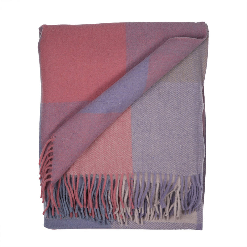 Block Check Herringbone Blanket Pastles - Heritage Of Scotland - PASTLES