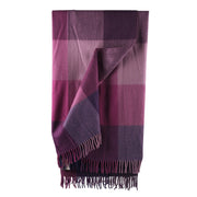 Block Check Herringbone Blanket Purple Mix - Heritage Of Scotland - PURPLE MIX