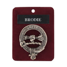 Brodie Clan Badge, Kilt Pin, Lapel Pin, Cufflinks, Keyring/Key Fob & Gift Set — Fine Pewter by Art Pewter — Made in Scotland (Shiny Finish) - Heritage Of Scotland - Badge