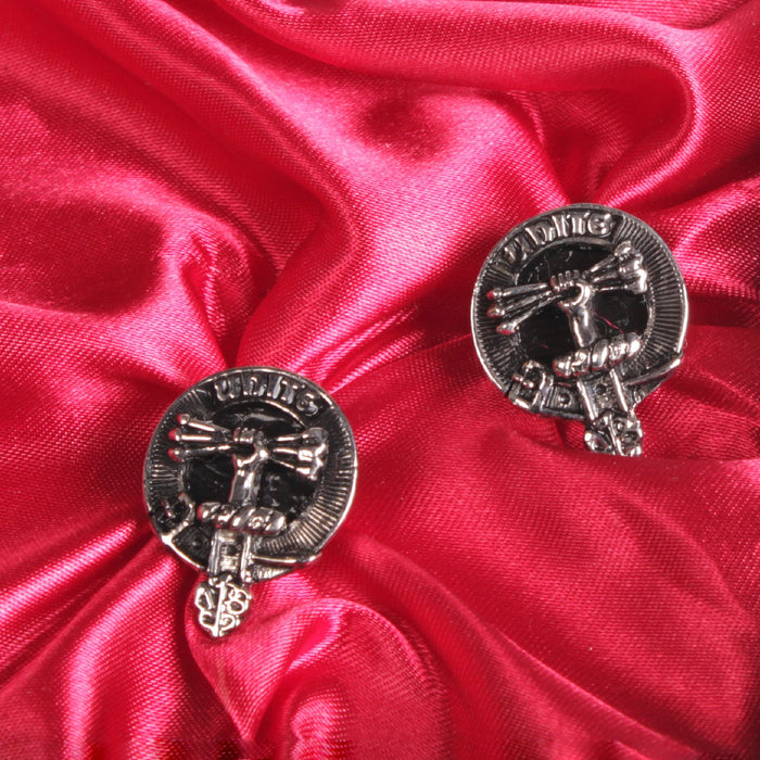 Brodie Clan Badge, Kilt Pin, Lapel Pin, Cufflinks, Keyring/Key Fob & Gift Set — Fine Pewter by Art Pewter — Made in Scotland (Shiny Finish) - Heritage Of Scotland - Cufflinks