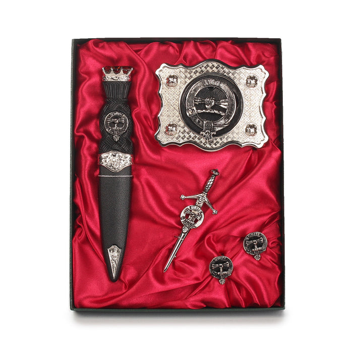 Brodie Clan Badge, Kilt Pin, Lapel Pin, Cufflinks, Keyring/Key Fob & Gift Set — Fine Pewter by Art Pewter — Made in Scotland (Shiny Finish) - Heritage Of Scotland - Gift Set