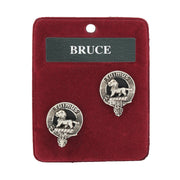 Bruce Clan Badge, Kilt Pin, Lapel Pin, Cufflinks, Keyring/Key Fob & Gift Set — Fine Pewter by Art Pewter — Made in Scotland (Shiny Finish) - Heritage Of Scotland - Cufflinks
