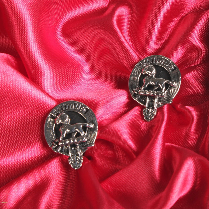 Bruce Clan Badge, Kilt Pin, Lapel Pin, Cufflinks, Keyring/Key Fob & Gift Set — Fine Pewter by Art Pewter — Made in Scotland (Shiny Finish) - Heritage Of Scotland - Cufflinks