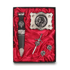 Bruce Clan Badge, Kilt Pin, Lapel Pin, Cufflinks, Keyring/Key Fob & Gift Set — Fine Pewter by Art Pewter — Made in Scotland (Shiny Finish) - Heritage Of Scotland - Gift Set