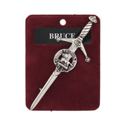 Bruce Clan Badge, Kilt Pin, Lapel Pin, Cufflinks, Keyring/Key Fob & Gift Set — Fine Pewter by Art Pewter — Made in Scotland (Shiny Finish) - Heritage Of Scotland - Kilt Pin