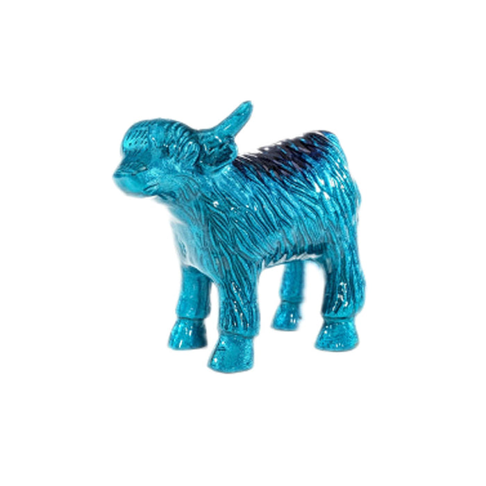 Brushed Aqua Highland Cow Large - Heritage Of Scotland - AQUA