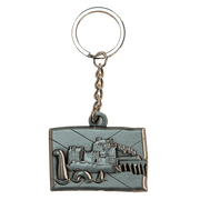 Brushed Metal Scottish Keyring – Nessie, Coo, Collage & More - Heritage Of Scotland - Nessie Collage