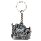 Brushed Metal Scottish Keyring – Nessie, Coo, Collage & More - Heritage Of Scotland - Scotland Piper Collage