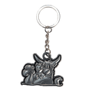 Brushed Metal Scottish Keyring – Nessie, Coo, Collage & More - Heritage Of Scotland - Trio Character