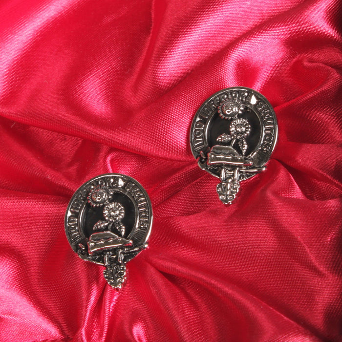 Buchan Clan Badge, Kilt Pin, Lapel Pin, Cufflinks, Keyring/Key Fob & Gift Set — Fine Pewter by Art Pewter — Made in Scotland (Shiny Finish) - Heritage Of Scotland - Cufflinks