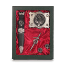 Buchan Clan Badge, Kilt Pin, Lapel Pin, Cufflinks, Keyring/Key Fob & Gift Set — Fine Pewter by Art Pewter — Made in Scotland (Shiny Finish) - Heritage Of Scotland - Gift Set