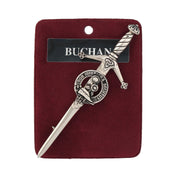 Buchan Clan Badge, Kilt Pin, Lapel Pin, Cufflinks, Keyring/Key Fob & Gift Set — Fine Pewter by Art Pewter — Made in Scotland (Shiny Finish) - Heritage Of Scotland - Kilt Pin