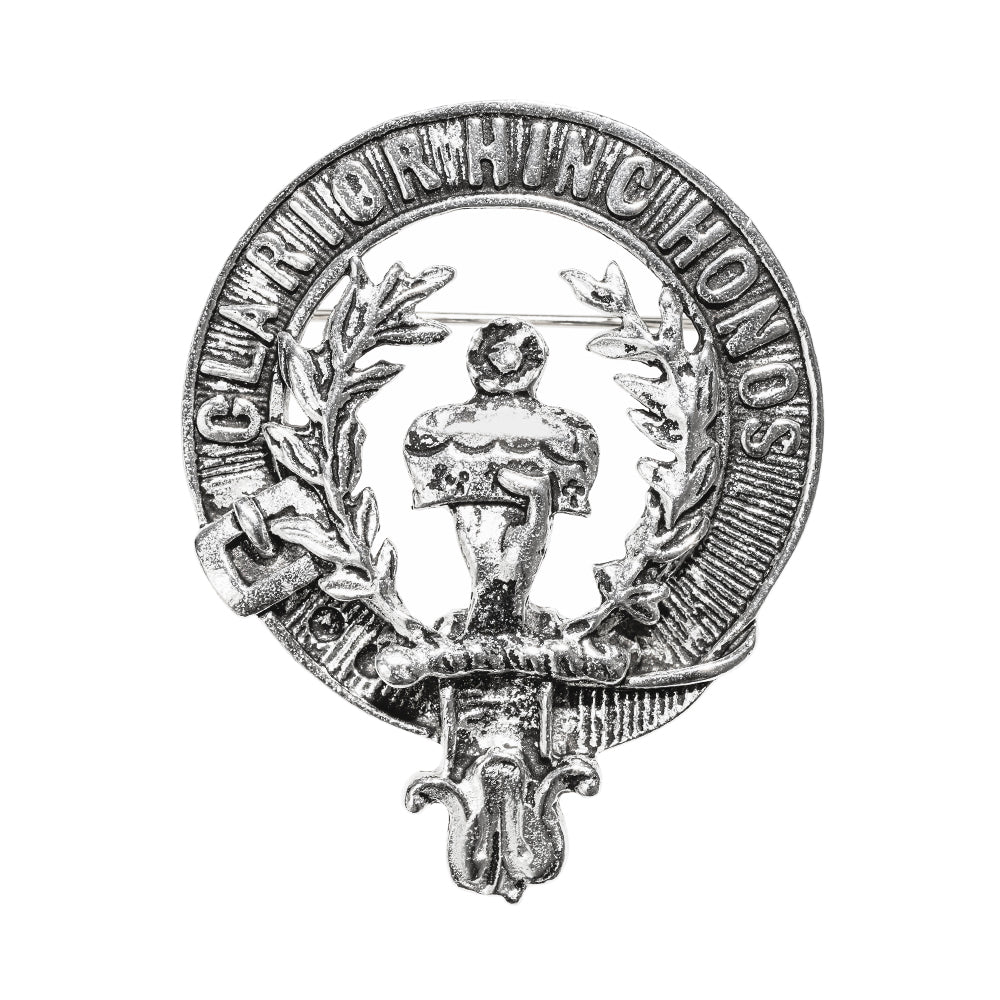 Buchanan Clan Badge, Kilt Pin, Lapel Pin, Cufflinks, Keyring/Key Fob & Gift Set — Fine Pewter by Art Pewter — Made in Scotland (Shiny Finish) - Heritage Of Scotland - Badge
