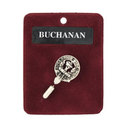 Buchanan Clan Badge, Kilt Pin, Lapel Pin, Cufflinks, Keyring/Key Fob & Gift Set — Fine Pewter by Art Pewter — Made in Scotland (Shiny Finish) - Heritage Of Scotland - Lapel Pin