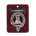 Cameron Clan Badge, Kilt Pin, Lapel Pin, Cufflinks, Keyring/Key Fob & Gift Set — Fine Pewter by Art Pewter — Made in Scotland (Shiny Finish) - Heritage Of Scotland - Badge