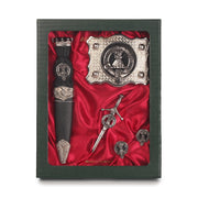 Cameron Clan Badge, Kilt Pin, Lapel Pin, Cufflinks, Keyring/Key Fob & Gift Set — Fine Pewter by Art Pewter — Made in Scotland (Shiny Finish) - Heritage Of Scotland - Gift Set