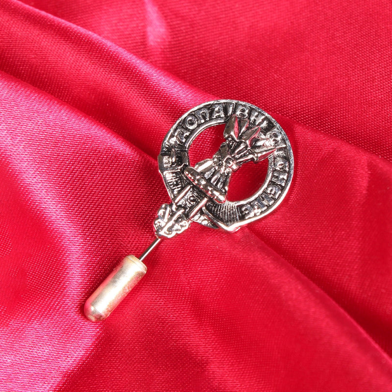 Cameron Clan Badge, Kilt Pin, Lapel Pin, Cufflinks, Keyring/Key Fob & Gift Set — Fine Pewter by Art Pewter — Made in Scotland (Shiny Finish) - Heritage Of Scotland - Lapel Pin