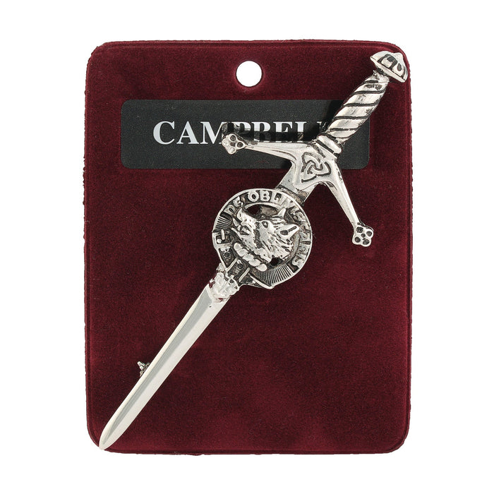 Campbell Clan Badge, Kilt Pin, Lapel Pin, Cufflinks, Keyring/Key Fob & Gift Set — Fine Pewter by Art Pewter — Made in Scotland (Shiny Finish) - Heritage Of Scotland - Kilt Pin