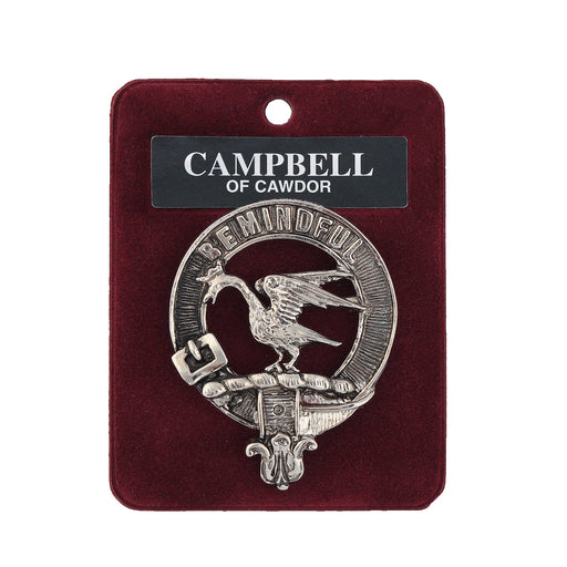 Campbell of Cawdor Clan Badge, Kilt Pin, Lapel Pin, Cufflinks, Keyring/Key Fob & Gift Set — Fine Pewter by Art Pewter — Made in Scotland (Shiny Finish) - Heritage Of Scotland - Badge