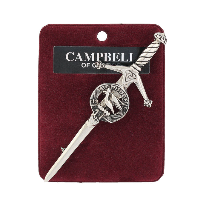 Campbell of Cawdor Clan Badge, Kilt Pin, Lapel Pin, Cufflinks, Keyring/Key Fob & Gift Set — Fine Pewter by Art Pewter — Made in Scotland (Shiny Finish) - Heritage Of Scotland - Kilt Pin