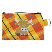 Canvas Coin Purse with Keyring – Nessie or Highland Coo Design - Heritage Of Scotland - Highland Coo