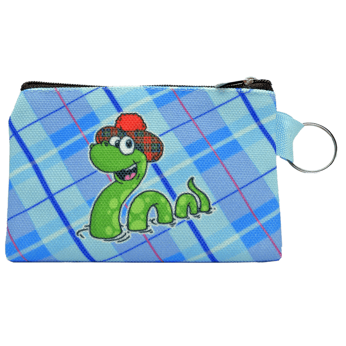 Canvas Coin Purse with Keyring – Nessie or Highland Coo Design - Heritage Of Scotland - Nessie