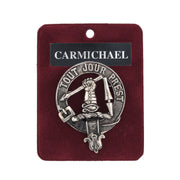 Carmichael Clan Badge, Kilt Pin, Lapel Pin, Cufflinks, Keyring/Key Fob & Gift Set — Fine Pewter by Art Pewter — Made in Scotland (Shiny Finish) - Heritage Of Scotland - Badge