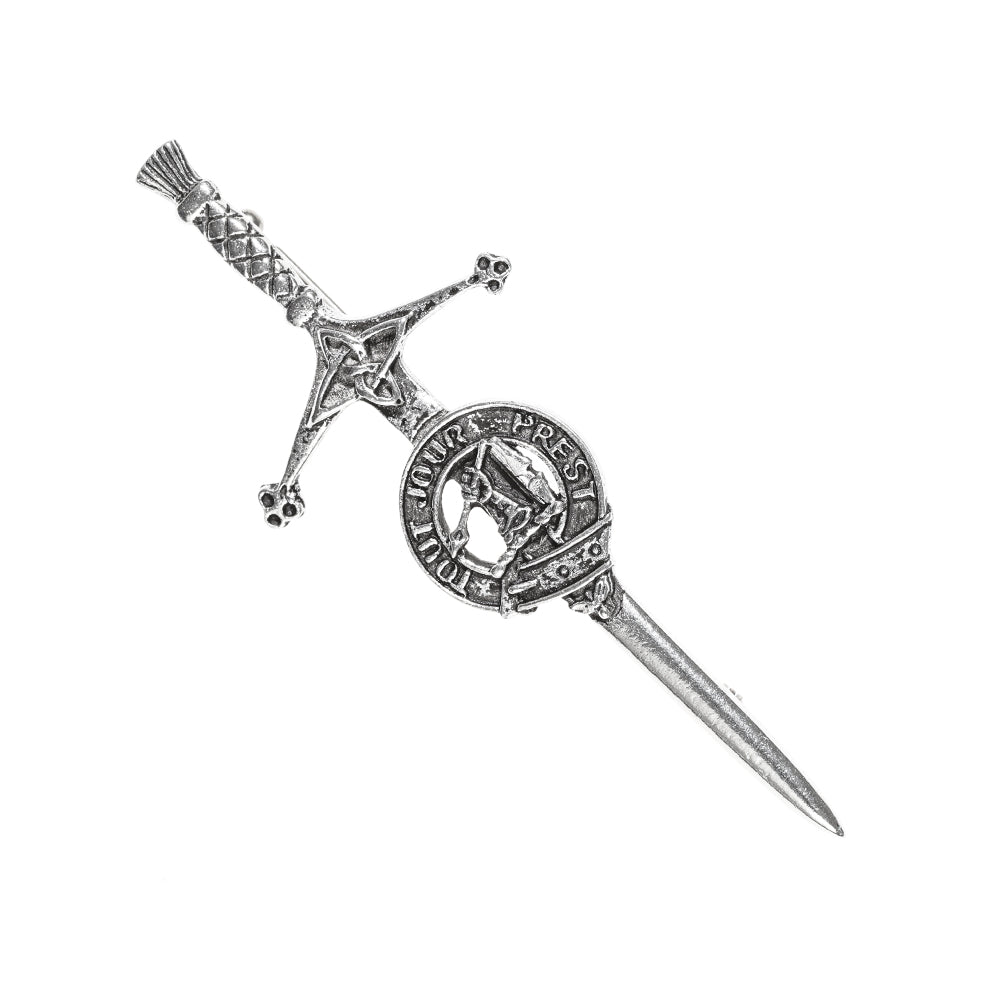 Carmichael Clan Badge, Kilt Pin, Lapel Pin, Cufflinks, Keyring/Key Fob & Gift Set — Fine Pewter by Art Pewter — Made in Scotland (Shiny Finish) - Heritage Of Scotland - Kilt Pin