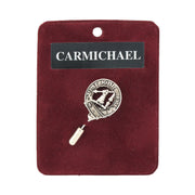 Carmichael Clan Badge, Kilt Pin, Lapel Pin, Cufflinks, Keyring/Key Fob & Gift Set — Fine Pewter by Art Pewter — Made in Scotland (Shiny Finish) - Heritage Of Scotland - Lapel Pin