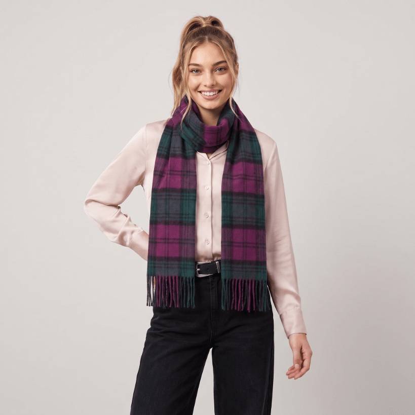 Cashmere Scottish Tartan Clan Scarf - LINDSAY - Heritage Of Scotland -
