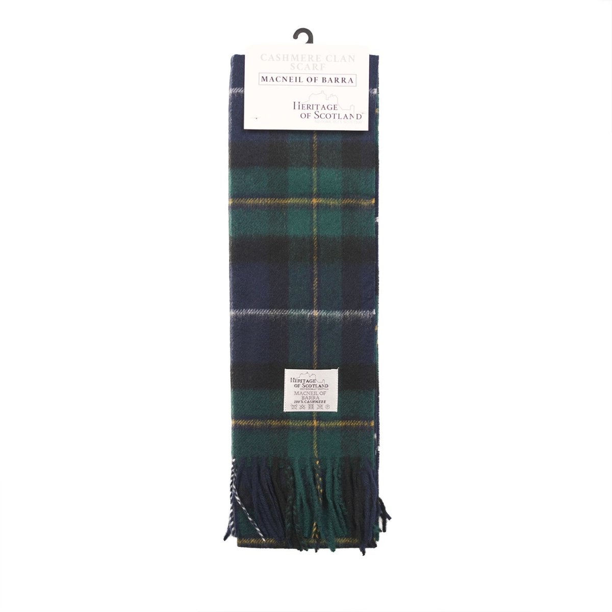 Cashmere Scottish Tartan Clan Scarf - MACNEIL OF BARRA - Heritage Of Scotland -