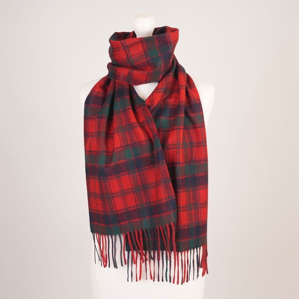 Cashmere Scottish Tartan Clan Scarf - ROBERTSON RED - Heritage Of Scotland -