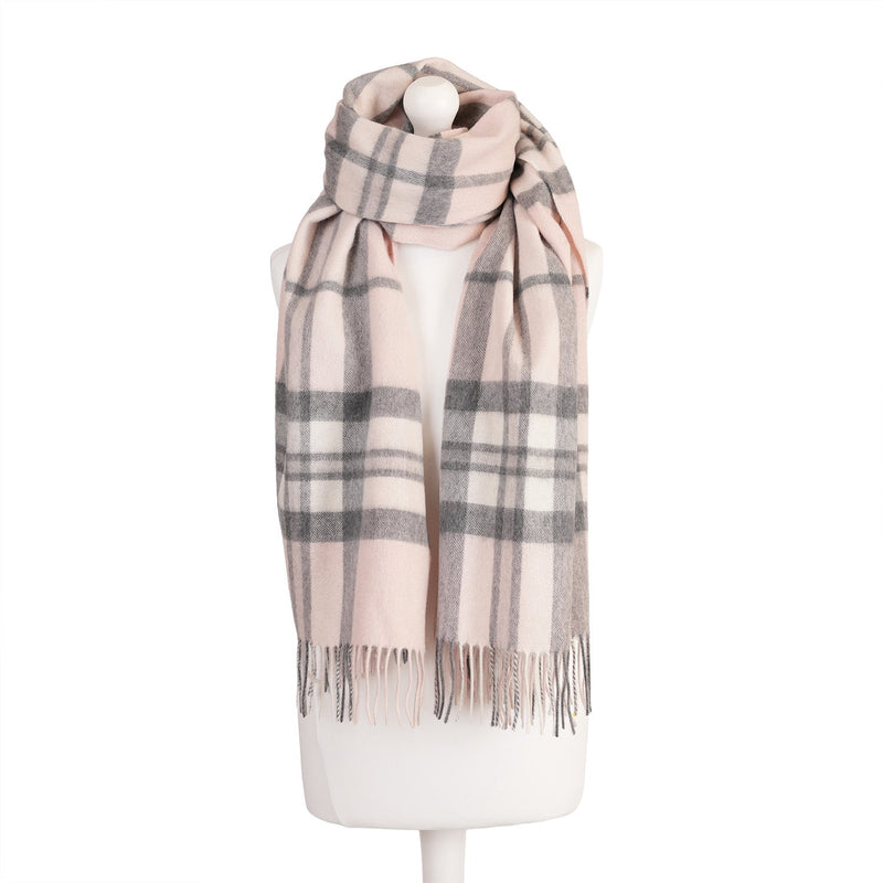 Cashmere Tartan Multicolour Stole Thomson Pale Pink - Heritage Of Scotland - THOMSON PALE PINK