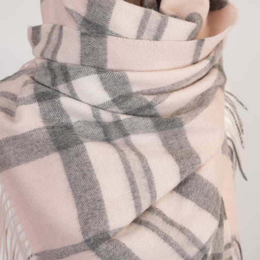 Cashmere Tartan Multicolour Stole Thomson Pale Pink - Heritage Of Scotland - THOMSON PALE PINK