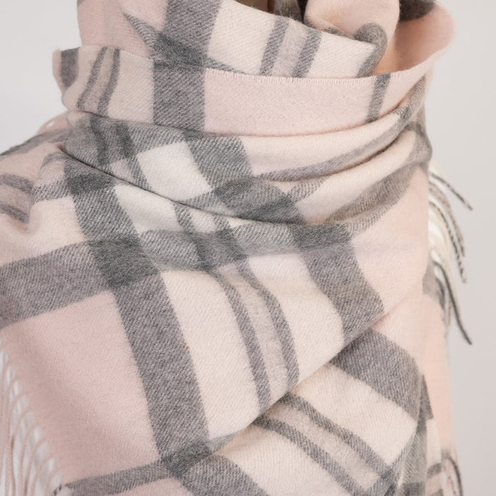 Cashmere Tartan Multicolour Stole Thomson Pale Pink - Heritage Of Scotland - THOMSON PALE PINK
