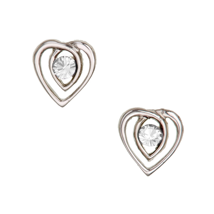 Celtic Heart Earrings Crystal - Heritage Of Scotland - CRYSTAL