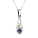 Celtic Trinity Knot Silver Pendant With Amethyst Colour Stone - Heritage Of Scotland - NA