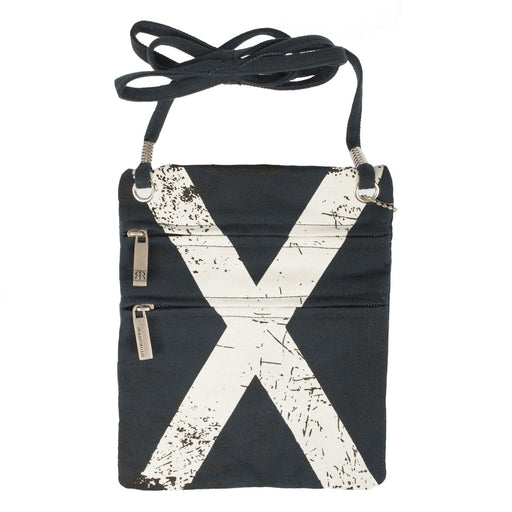 Charlie Shoulder Bag Distressed Saltire - Heritage Of Scotland - NAVY/WHITE