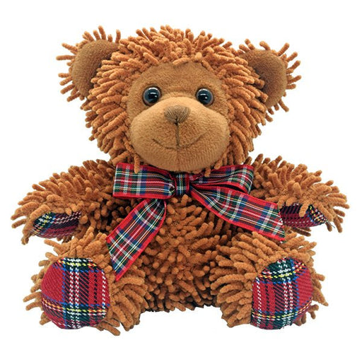 Chenille Teddy Bear – 14cm Plush with Tartan Ribbon & Paws - Heritage Of Scotland - Royal Stewart
