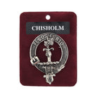 Chisholm Clan Badge, Kilt Pin, Lapel Pin, Cufflinks, Keyring/Key Fob & Gift Set — Fine Pewter by Art Pewter — Made in Scotland (Shiny Finish) - Heritage Of Scotland - Badge