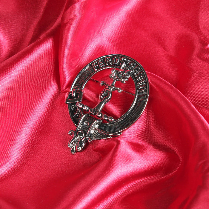 Chisholm Clan Badge, Kilt Pin, Lapel Pin, Cufflinks, Keyring/Key Fob & Gift Set — Fine Pewter by Art Pewter — Made in Scotland (Shiny Finish) - Heritage Of Scotland - Badge