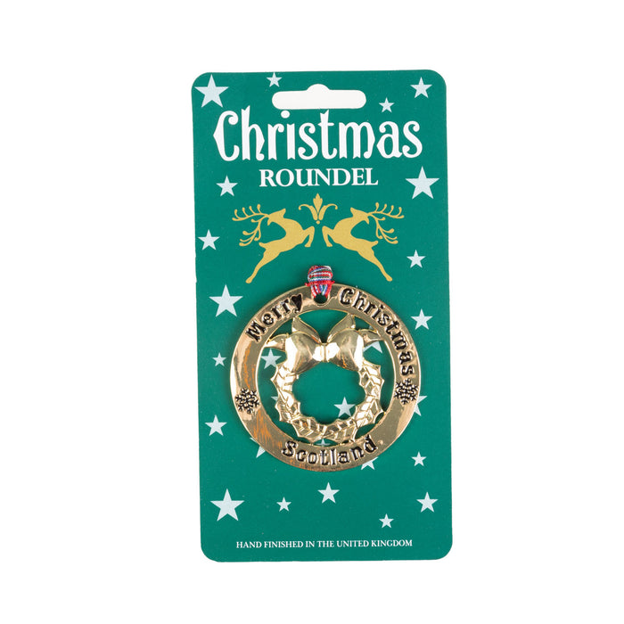 Christmas Roundel Gold Christmas Wreath - Heritage Of Scotland - GOLD CHRISTMAS WREATH