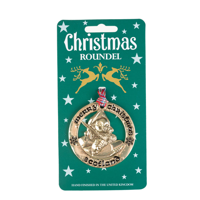 Christmas Roundel Gold Santa Clause - Heritage Of Scotland - GOLD SANTA CLAUSE