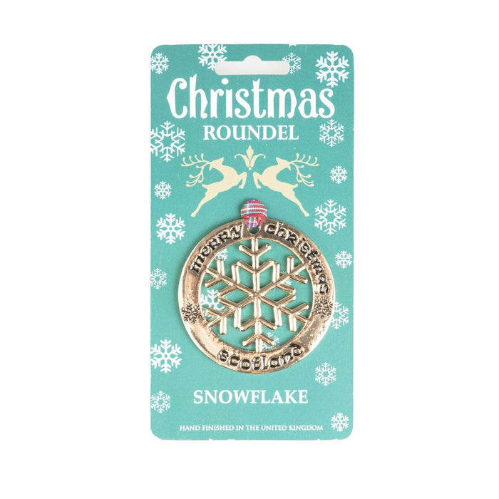 Christmas Roundel Gold Snow Flake - Heritage Of Scotland - GOLD SNOW FLAKE