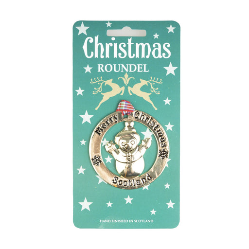 Christmas Roundel Gold Snowman - Heritage Of Scotland - GOLD SNOWMAN